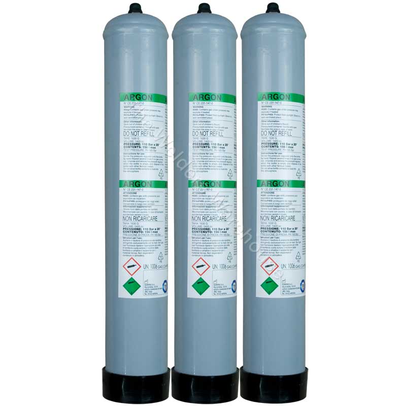 3 x Argon Gas Cylinders (High Capacity)