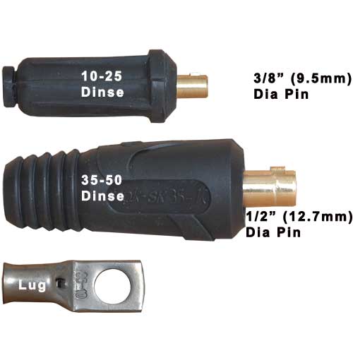 3m Length MIG Welding Earth Cable Lead 200A 35-50 DINSE 12mm Dia Lug MMA 