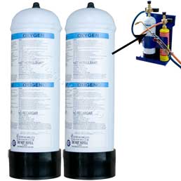 2 x Oxygen Cylinders (2.2L, 10mm Thread)