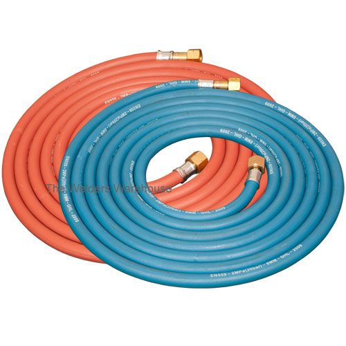 8mm Full BS Certs Pair Fully Fitted 10mtr 5/16" Set of Oxygen Acetylene Hose 